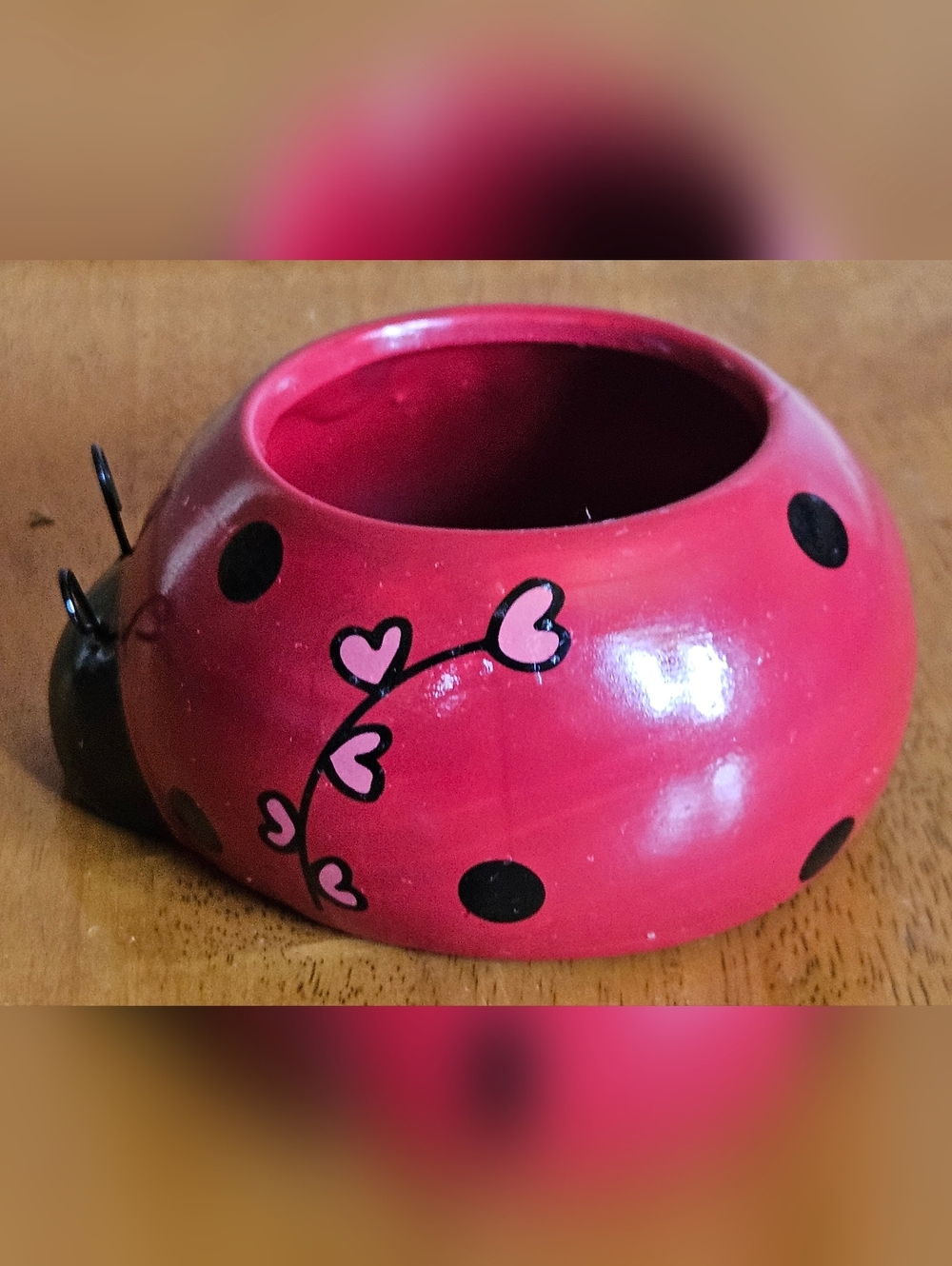 Vintage Rocket Farms "Love Bugs"  Lady Bug Bee Mine Ceramic Planter Trinket Dish - Picture 4 of 9